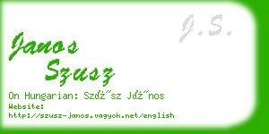 janos szusz business card